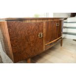 Stylish Retro 1960'S Faux Walnut/Oak Sideboard Cocktail Cabinet.