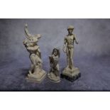 3 Alabaster Roman Greco Statuettes.