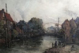 Amsterdam canal, large watercolour by Emily Murray Paterson 1855-1934, Exhib R.S.A ,R.A, R.S.W