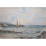 Original signed watercolour Carridale Coast by James Morris 1857-1942