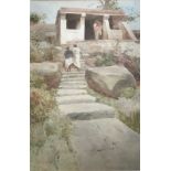 Indian Temple Steps by Carleton Alfred Smith R.I (British 1853-1946) exhib R.A, R.I