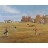Signed artist proof 17th St Andrews golf course by Scottish artist Peter Munro