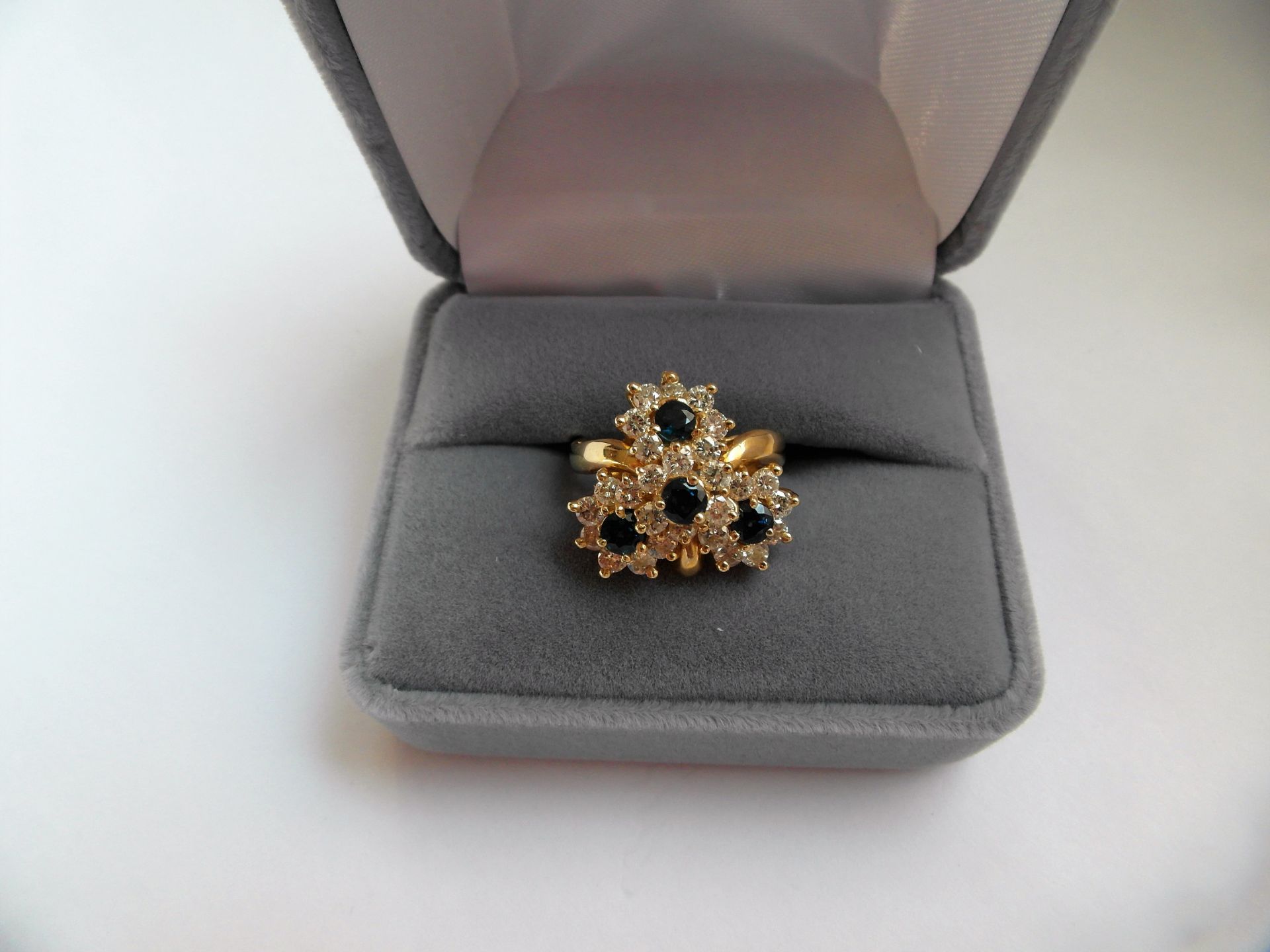 14Ct Yellow Gold 4 Piece Sapphire & Diamond Ring Set - Image 7 of 7