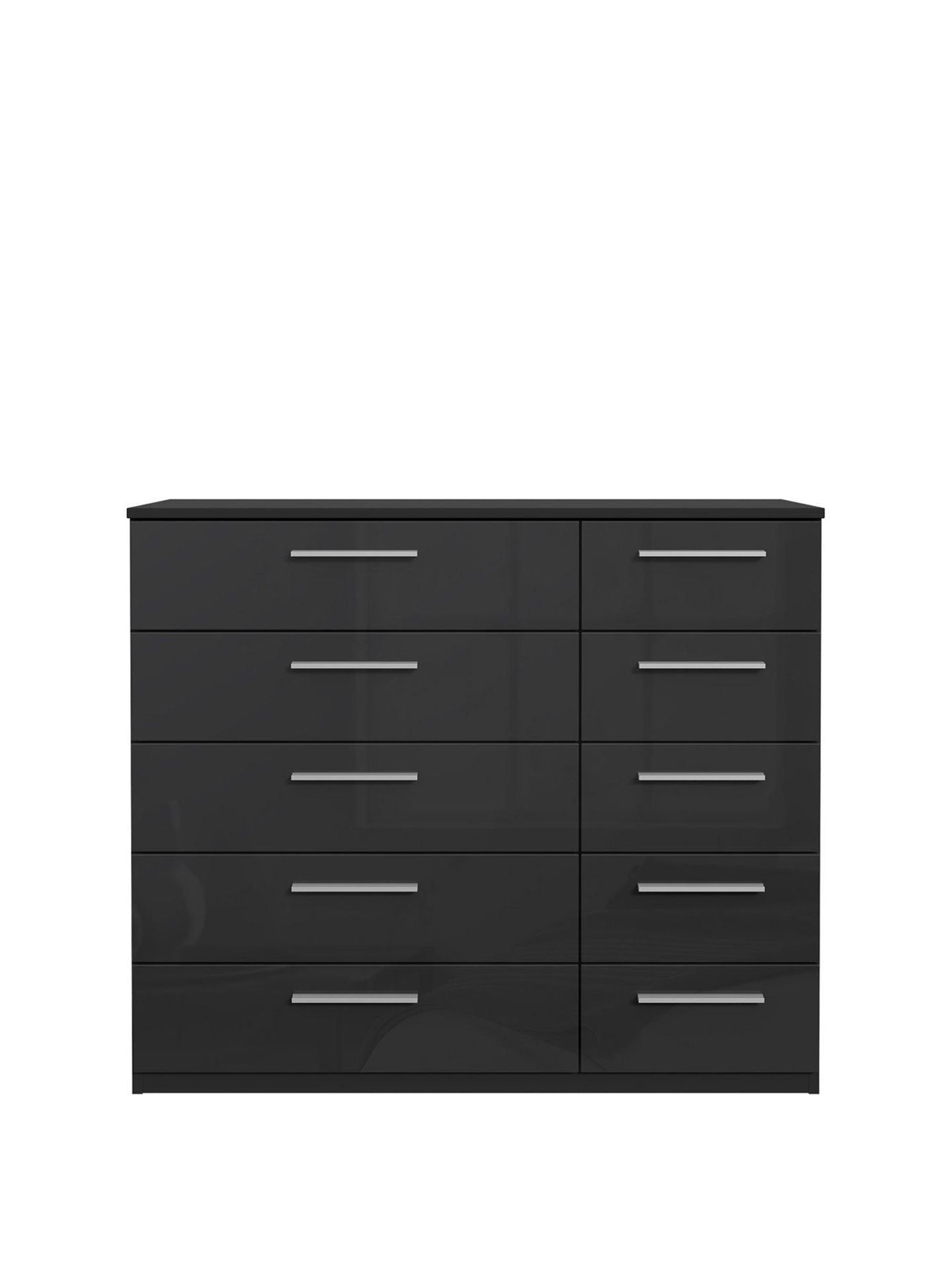 Boxed Item Westbury 10 Drawers Chest [Black Gloss] 86X100X41Cm Rrp:£298.0