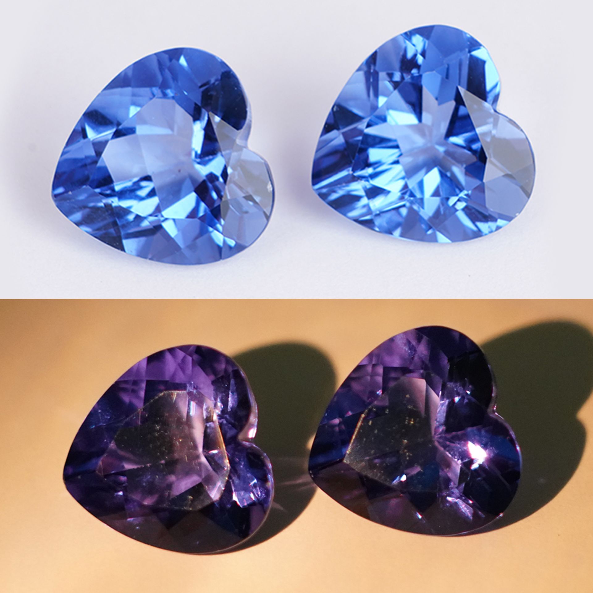 GFCO Cert. 27.57 ct. Pair of Color Change Fluorites