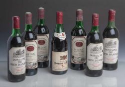 Sieben Flaschen Rotwein aus Frankreich: Drei Flaschen Domaine Du Pech D'André, 1979,Minervois, Vin