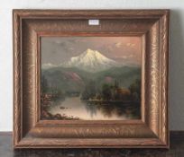 Barchus, Eliza Rosanna (1857-1949), "Mount Hood at sunset", Öl/Lw auf Holztafel, re. u.sign.,