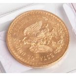 50 Pesos, Mexiko, 1947, prägefrisch, Gold 900/1000, 41,67 gr., DM. 37 mm.
