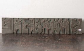 Nonnenmacher, G. (20. Jahrhundert), Reliefplatte, Orchester mit Chor, Bronze, dunkelpatiniert, re.
