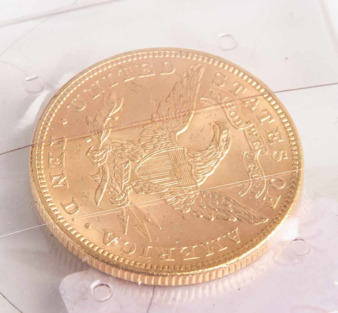 10 Dollar, USA, Coronet Head, Eagle, 1893, Gold 900/1000, 16,77 gr., DM. 27 mm, sehr schönbis