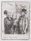 Daumier, Honoré (1808-1879), Lithographie Courtroom "Les Beaux Jours de la Vie, UnTriomphe d'Avocat"