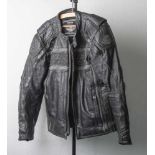 Herren-Motorradjacke, Harley Davidson, Genuine Motor Clothes. Schwarzes Glattleder,Netzfutter mit