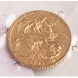 Sovereign-Münze, Großbritannien, 1888, Victoria I, Gold 916/10000, 7,31 gr., sehr schön.