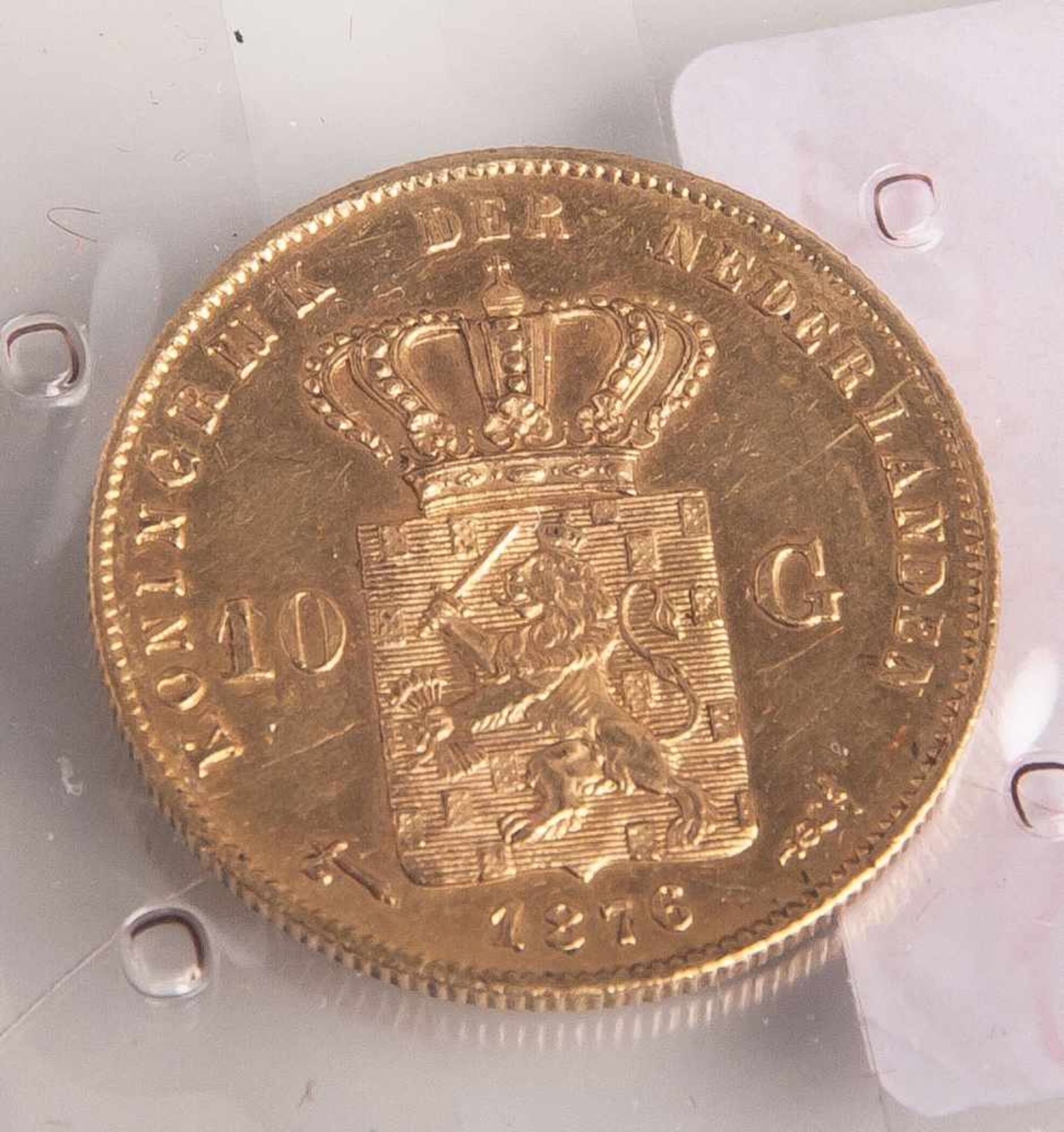 10 Gulden, Niederlande, 1876, Wilhelm III (1849-1890), Gold, vorzüglich.