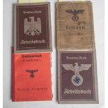 Konvolut von div. Ausweisen (Drittes Reich): 2x Arbeitsbuch Deutsches Reich; Soldbuch Inf.Ers. Btld.