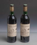 Zwei Flaschen Rotwein, Chateau de Lamarque, 1972, Frankreich, Appellation Haut-MedocControlee, 750