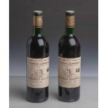 Zwei Flaschen Rotwein, Chateau de Lamarque, 1972, Frankreich, Appellation Haut-MedocControlee, 750
