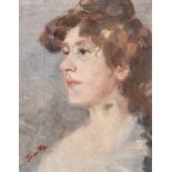 Unbekannter Künstler (19. Jahrhundert), Porträt einer jungen Dame mit hochgestecktem Haarim