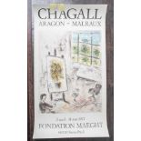 Chagall, Marc (1887-1985), "Chagall-Aragon-Malreux (der Fondation Maeght)" 1977,Farbplakat/