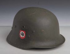 Deutscher Stahlhelm (2. WK), Polizei, sehr leichte Ausführung (kein Stahl), besonderesInnenleder,