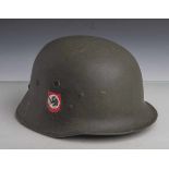 Deutscher Stahlhelm (2. WK), Polizei, sehr leichte Ausführung (kein Stahl), besonderesInnenleder,