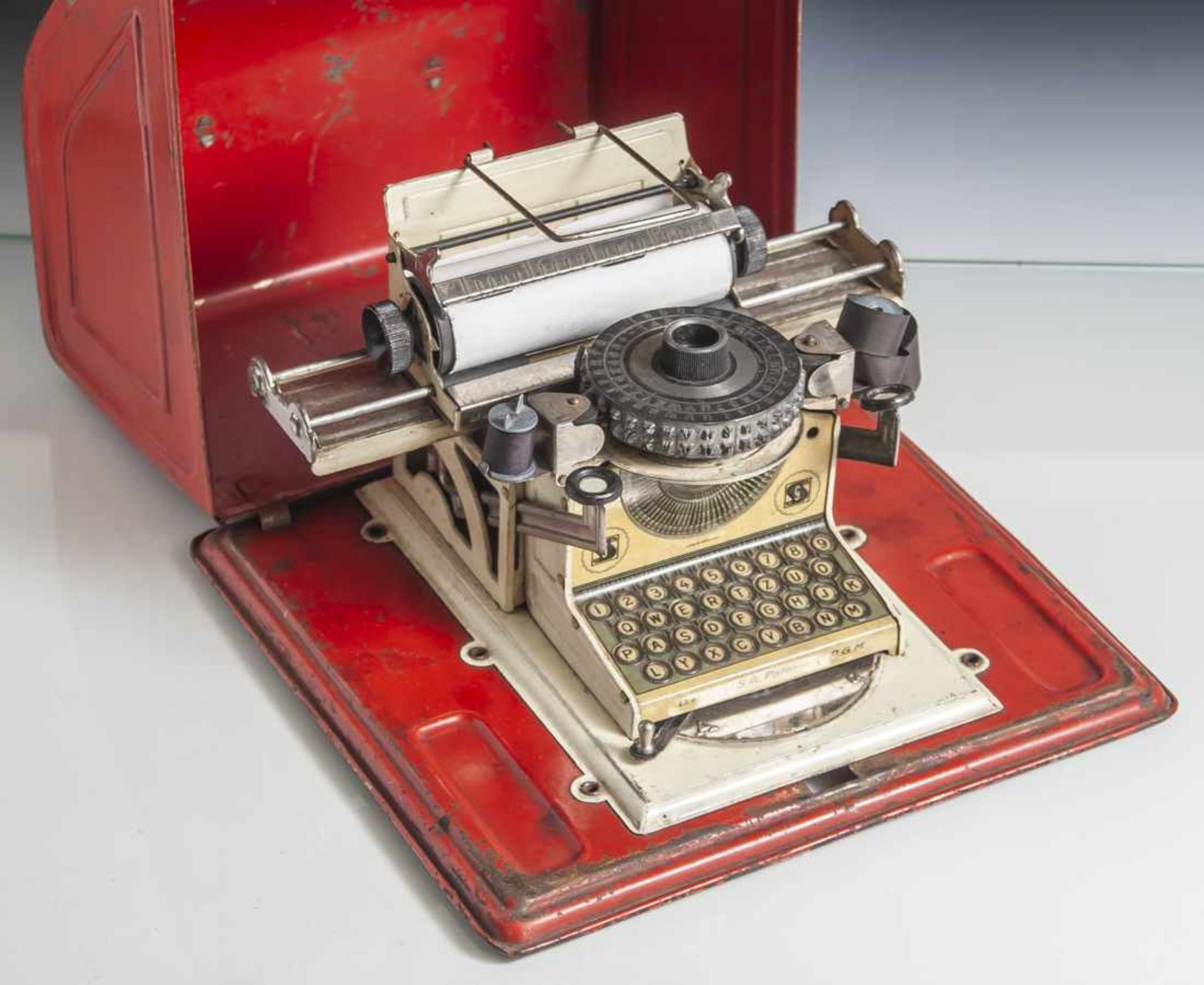 Miniaturschreibmaschine, Junior, D.R.P. USA Patente D.R.G.M., Made in Germany,funktionsfähig.