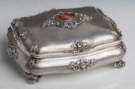 Schmuckschatulle, Silber 800, Mailand/ Italien, 1. Hälfte 20. Jahrhundert, gemarkt:Feingehalt,