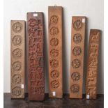 Fünf verschiedene alte Holzmodel/Printen (Anfang 20. Jahrhundert), versch. Größen,teilweise