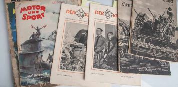 Konvolut v. versch. Zeitungen (8 Stk.), Drittes Reich: "Deutsche Kraftfahrt" (Ausgabe 1,1944); "