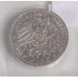 Preussen, Wilhelm II, Kaiser und König, 5 Mark, Silber, 1907, Münzprägestätte A.