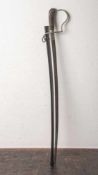 Unbekannter Säbel, Klinge mit wohl arabischen Marken, Scheide aus Eisen (schwarz), L. ca.94 cm.