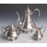 Historismus-Kaffeekern, Silber 800, wohl Belgien Ende 19. Jahrhundert, gepunzt: 800M,3-teilig,