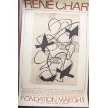 Char, René (1907-1989), Ausstellungsplakat "René Char - Peintures, Sculptures et Dessinsde Arp,