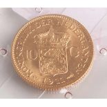 10 Gulden, Niederlande, 1911, Königin Wilhelmina (1890-1948), Gold 900/1000, 6,729 gr, DM.22,5 mm,