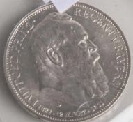 3 Mark-Münze, Luitpold Prinzregent von Bayern, Deutsches Reich 1911, VZ, Erhaltungszustandfast