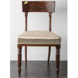 Biedermeier-Stuhl, 1. Hälfte 19. Jahrhundert, Mahagoniholz, Sitzfläche gepolstert. H.Rückenlehne ca.