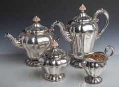 Kaffee-/Teekern, 4-teilig, Silber 800, J.D. Schleißner Söhne, Hanau, 1. Hälfte 20.Jahrhundert,