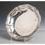 Runde Silberschale mit gewellten Rand, 800 Feingehalt (Herstellerpunze Einhorn/GebrüderKühn,