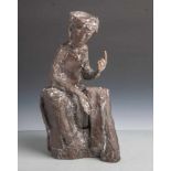 Sitzende Person mit Hut aus Bronze (Umkreis C. Kessler, 19./20. Jahrhundert), die Personden