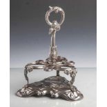 Gewürzmenage aus Silber (wohl 1. Hälfte 19. Jahrhundert), H. ca. 25 cm, ca. 260 g.Behälter fehlen,