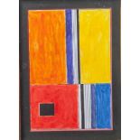 Unbekannter Künstler (20. Jahrhundert), Moderne, farbige Komposition, Holzrahmung, ca.11,5 x 17 cm.