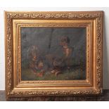 Georgius, R. (19. Jahrhundert), Dackelpaar auf Wiese, Gemälde, Öl/Lw, re. u. sign., dat.1868,