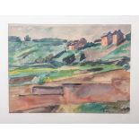 Dillinger, Karl (1882-1941), Landschaft in Tessin, Aquarell, re. u. sign., PP., hinterGlas, gerahmt,