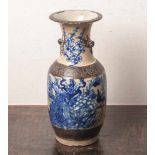Bodenvase (wohl Qing-Dynastie, Tongzhi-Periode, 1862-1875, China), Craquelée Keramik,Blumendekor