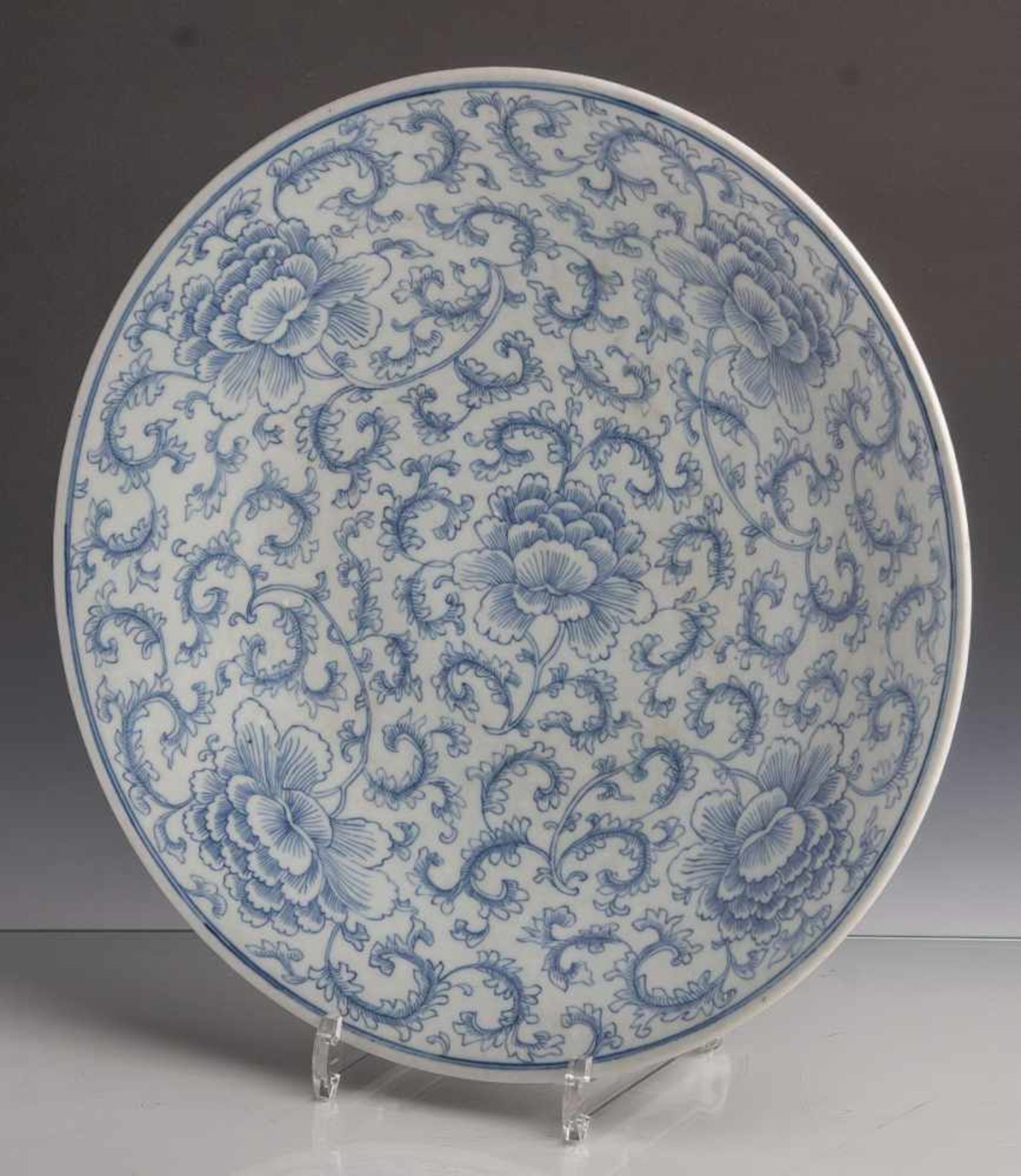 Großer Zierteller (China, Qing-Dynastie, Tongzhi-Periode, 1862-1875), Porzellan, asiat.