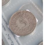 Posten Münzen, Bundesrepublik Deutschland, 74 Stück, 5 Deutsche Mark, Silberadler,verschiedene