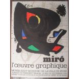 Miró, Joan (1893 - 1983), Ausstellungsplakat "L'oeuvre graphique" für Miró-Ausstellung imMuseé d'Art