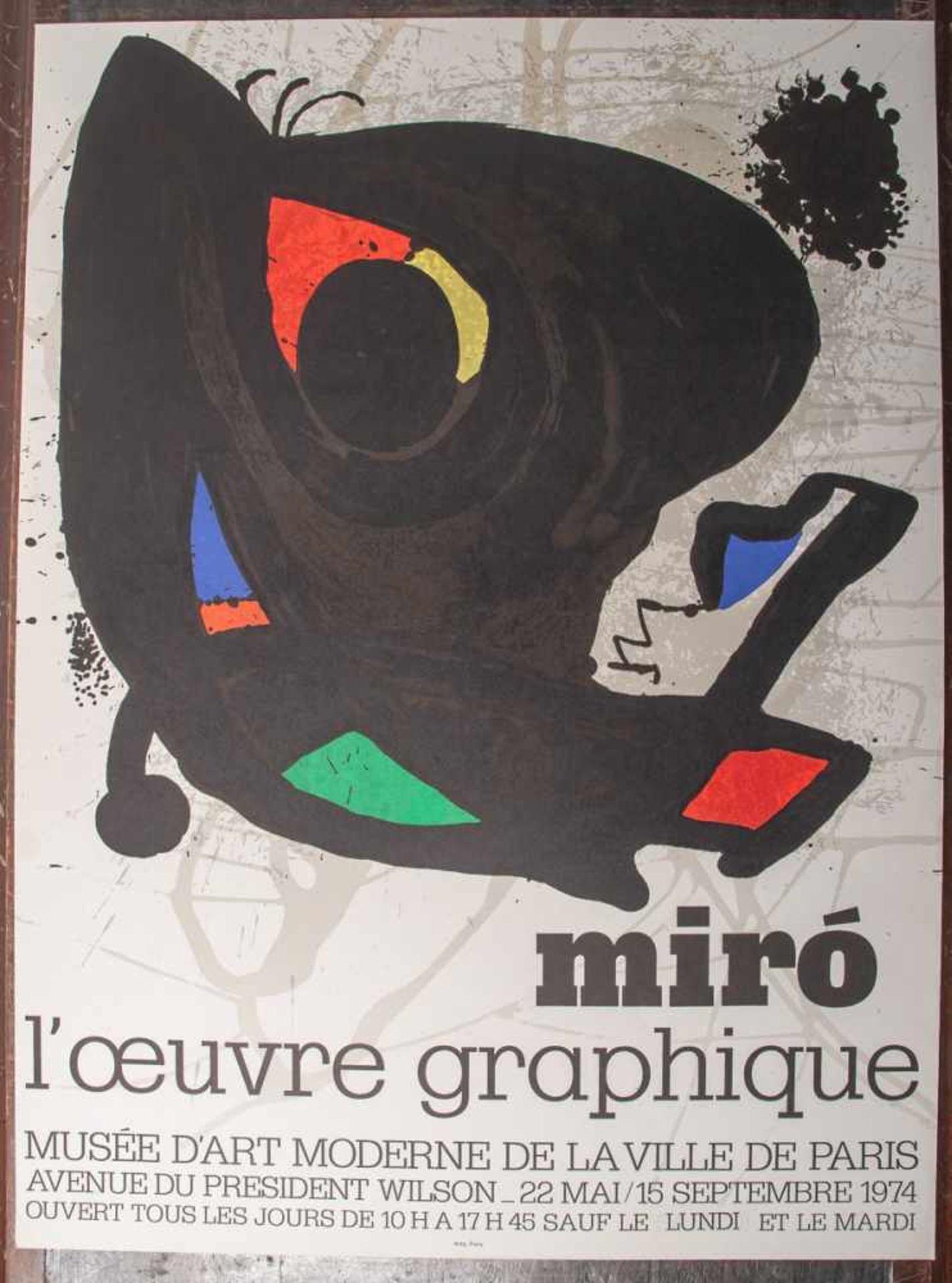 Miró, Joan (1893 - 1983), Ausstellungsplakat "L'oeuvre graphique" für Miró-Ausstellung imMuseé d'Art