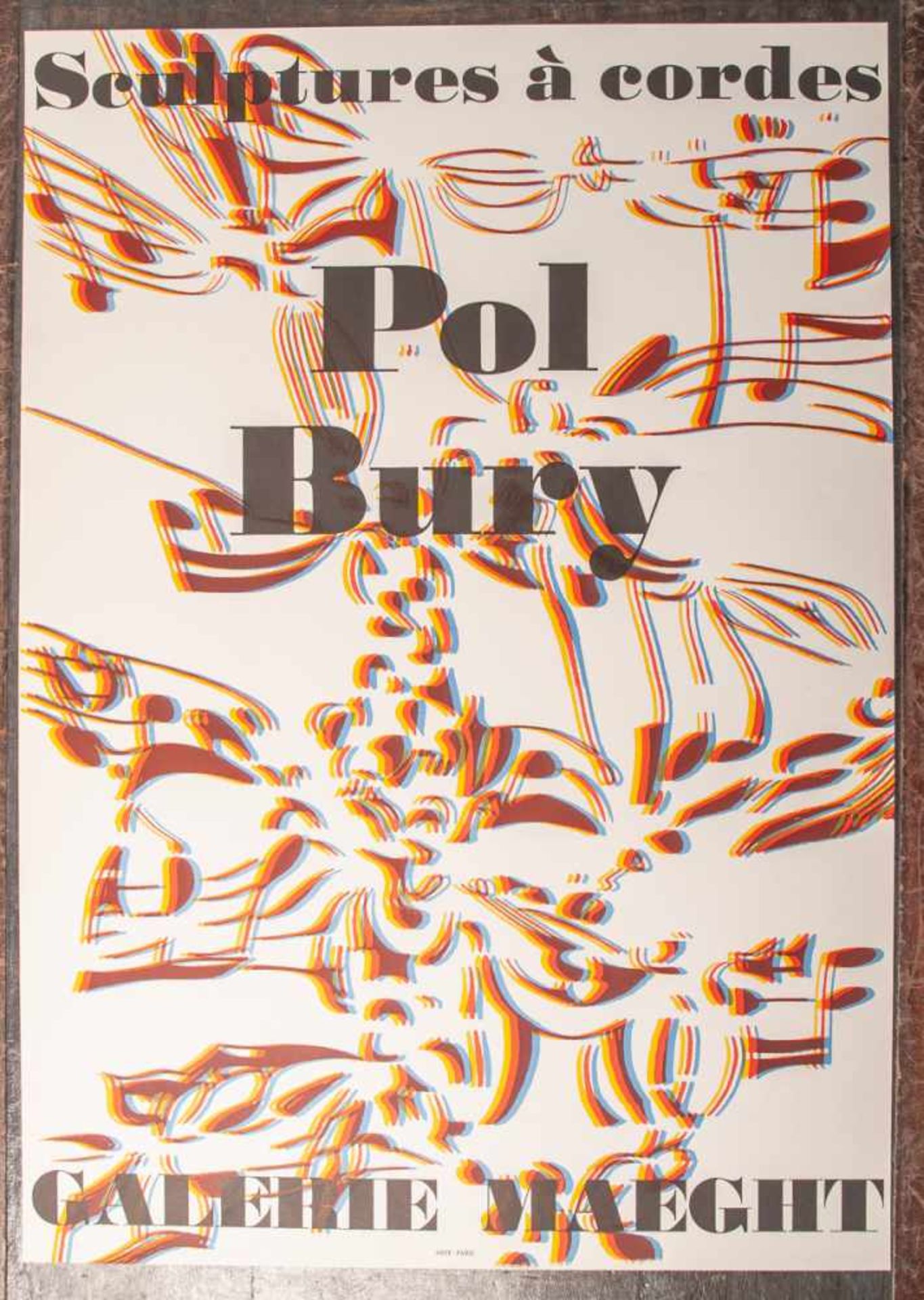 Bury, Pol (1922 - 2005), Ausstellungsplakat "Sculptures á cordes" für Bury-Ausstellung inder Galerie