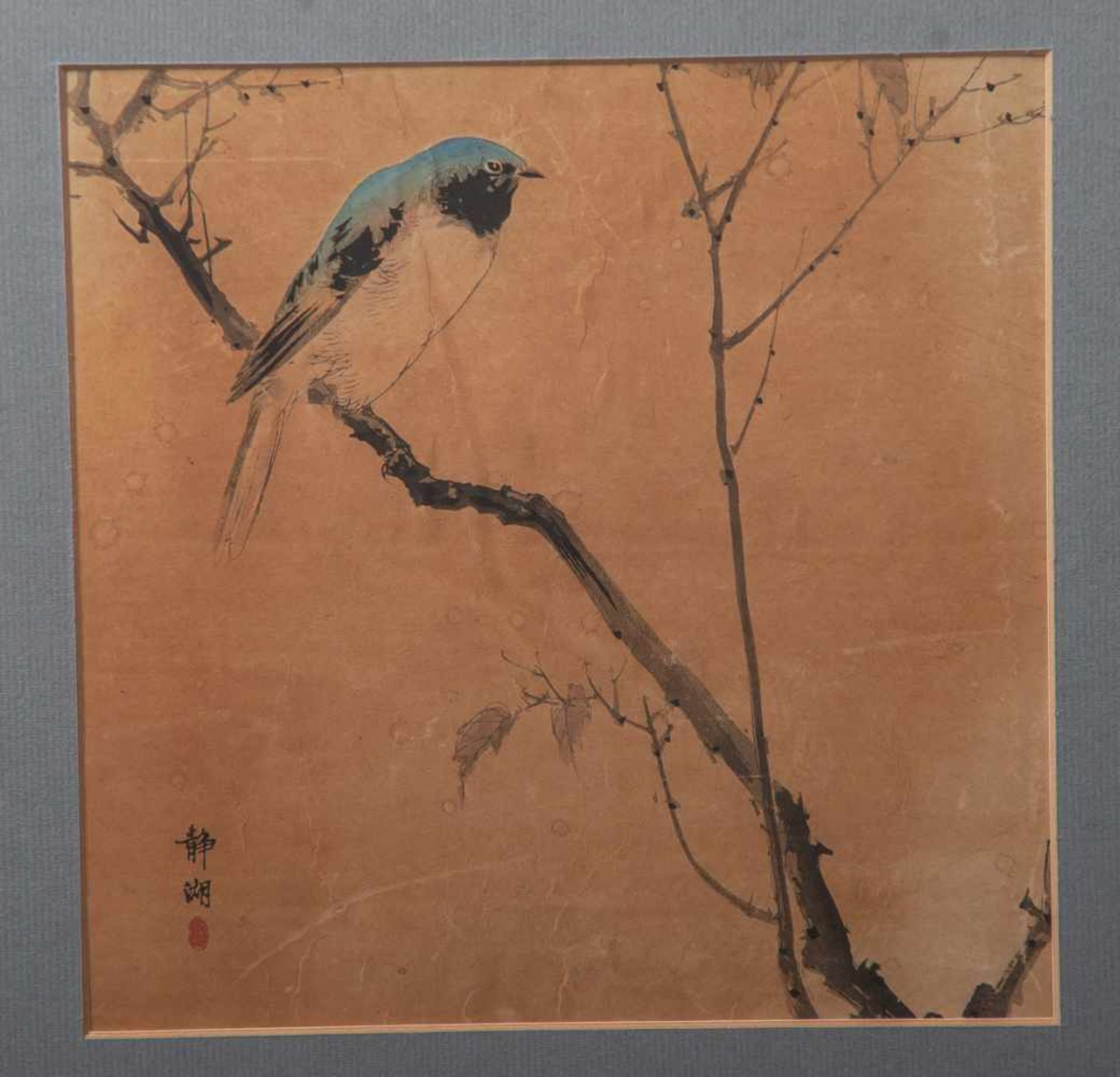 Feine Tuschmalerei auf Papier (wohl China oder Japan, wohl 19. Jahrhundert), Darstellungeiner